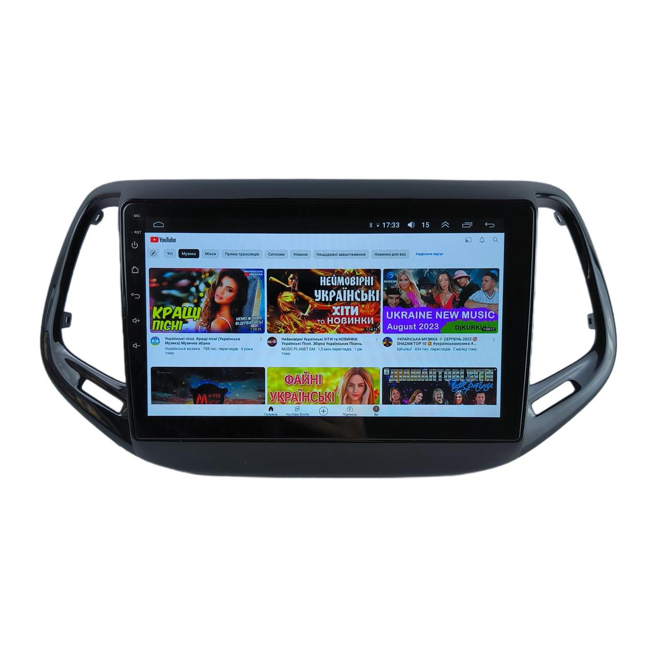 Автомагнитола для Jeep Compass 2016-2019 4/64 Гб/8 ядер/XYAuto/4G/DSP/CarPlay/Android (М-ДЖ-10-М4)