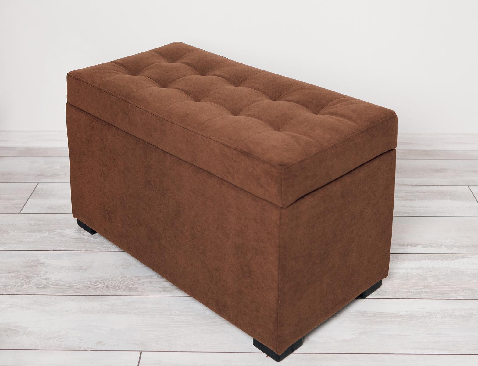 Банкетка з нішею Верона велюр Омега антикіготь 80х40х45 см Коричневий - фото 2 Банкетка з нішею Верона велюр Омега антикіготь 80х40х45 см Коричневий - фото 2