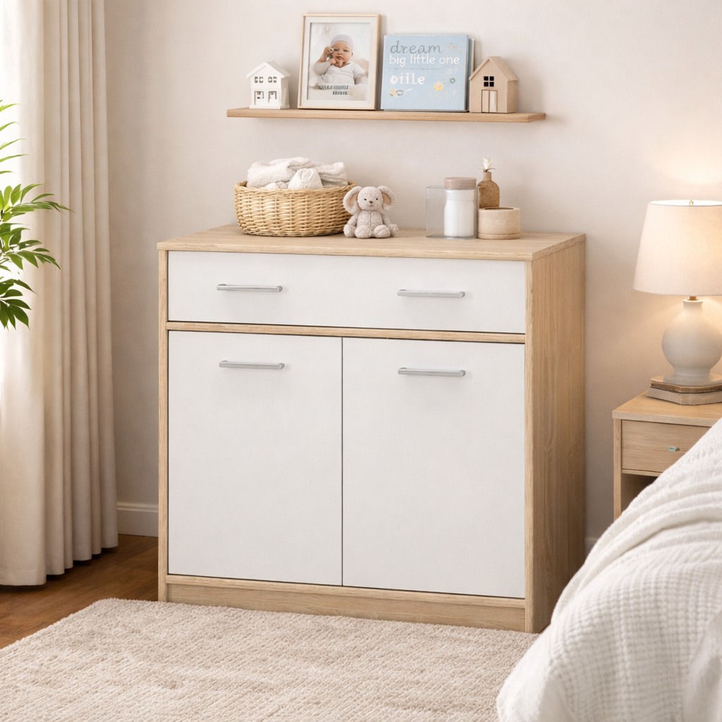 Комод 2Д1Ш Mebel service Tips 83,4х34,3х85 см Дуб самоа/Білий (31265743)