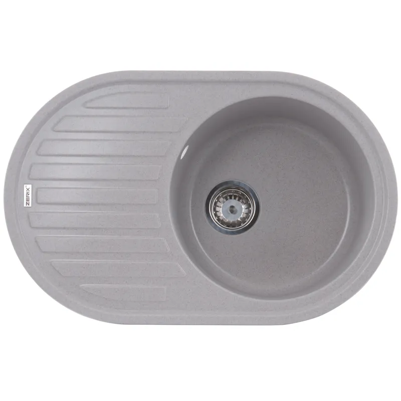 Мойка кухонная Zerix ZS-7750R-07 овальная 770x500 мм Мраморный (ZX4558)