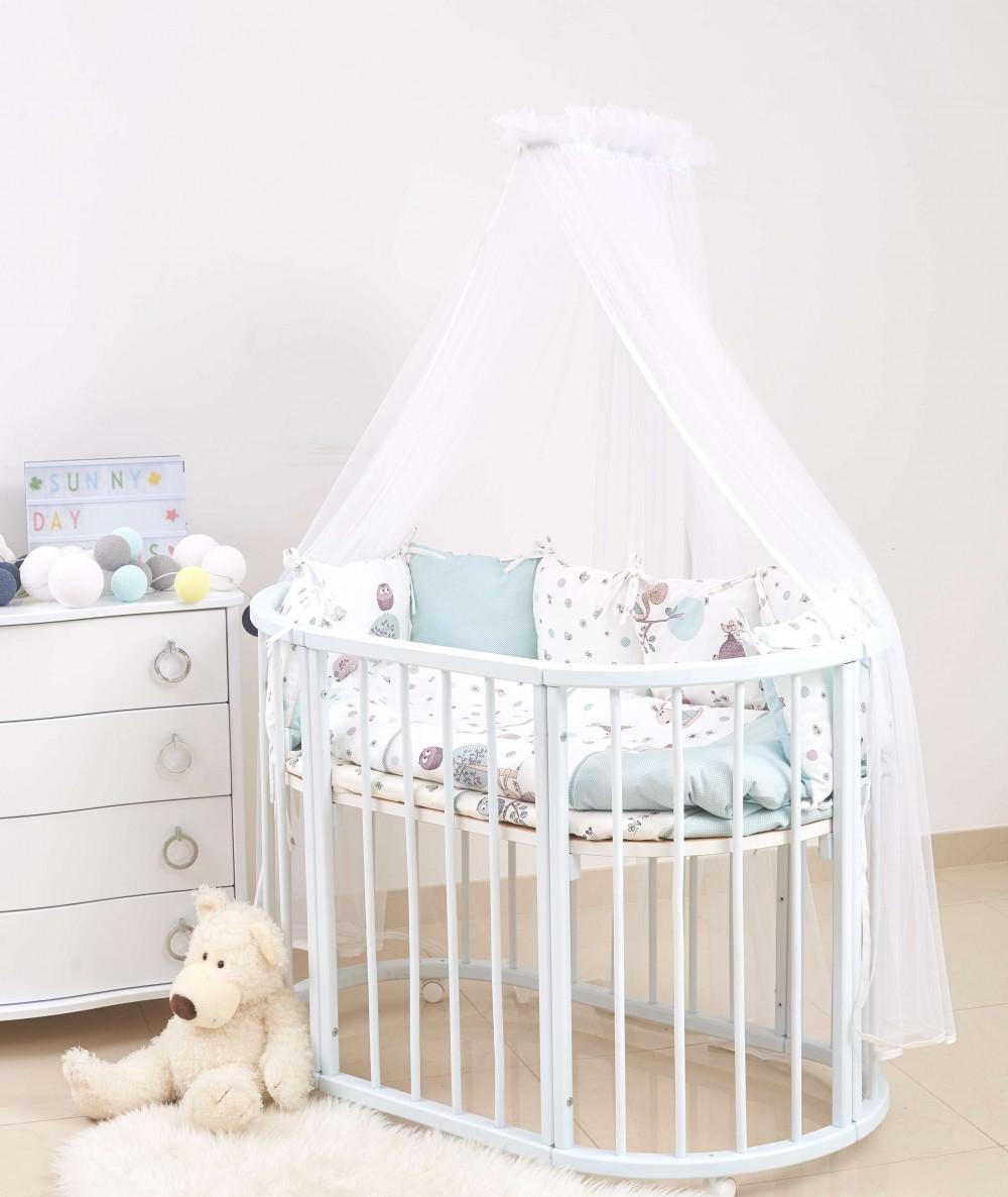 Комплект постельного белья детский Twins Eco Line Forest в круглую кровать 6 элементов Мятный (T8898)