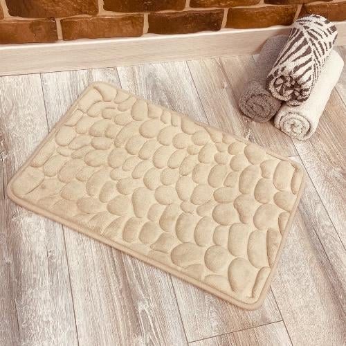 Набор ковриков в ванную и туалет Stone Premium Memory Foam 3в1 80х50/60х40/60х50 см Бежевый (NK3S0005) - фото 6 Набор ковриков в ванную и туалет Stone Premium Memory Foam 3в1 80х50/60х40/60х50 см Бежевый (NK3S0005) - фото 6