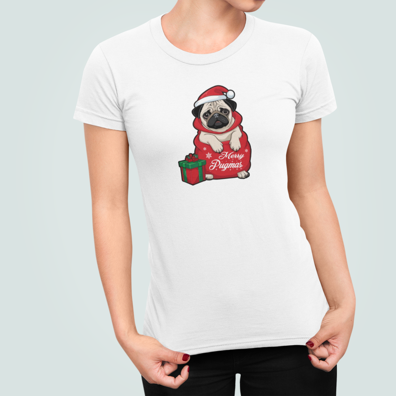 Футболка жіноча новорічна Stedman з принтом "Merry Pugmas" Мопс Санта XL Білий (НГ190.1-9) Футболка жіноча новорічна Stedman з принтом "Merry Pugmas" Мопс Санта XL Білий (НГ190.1-9)