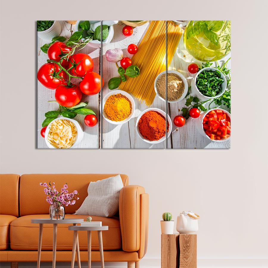 Настенний декор Натюрморт продукты для пасты 128x81 см (A513-3)