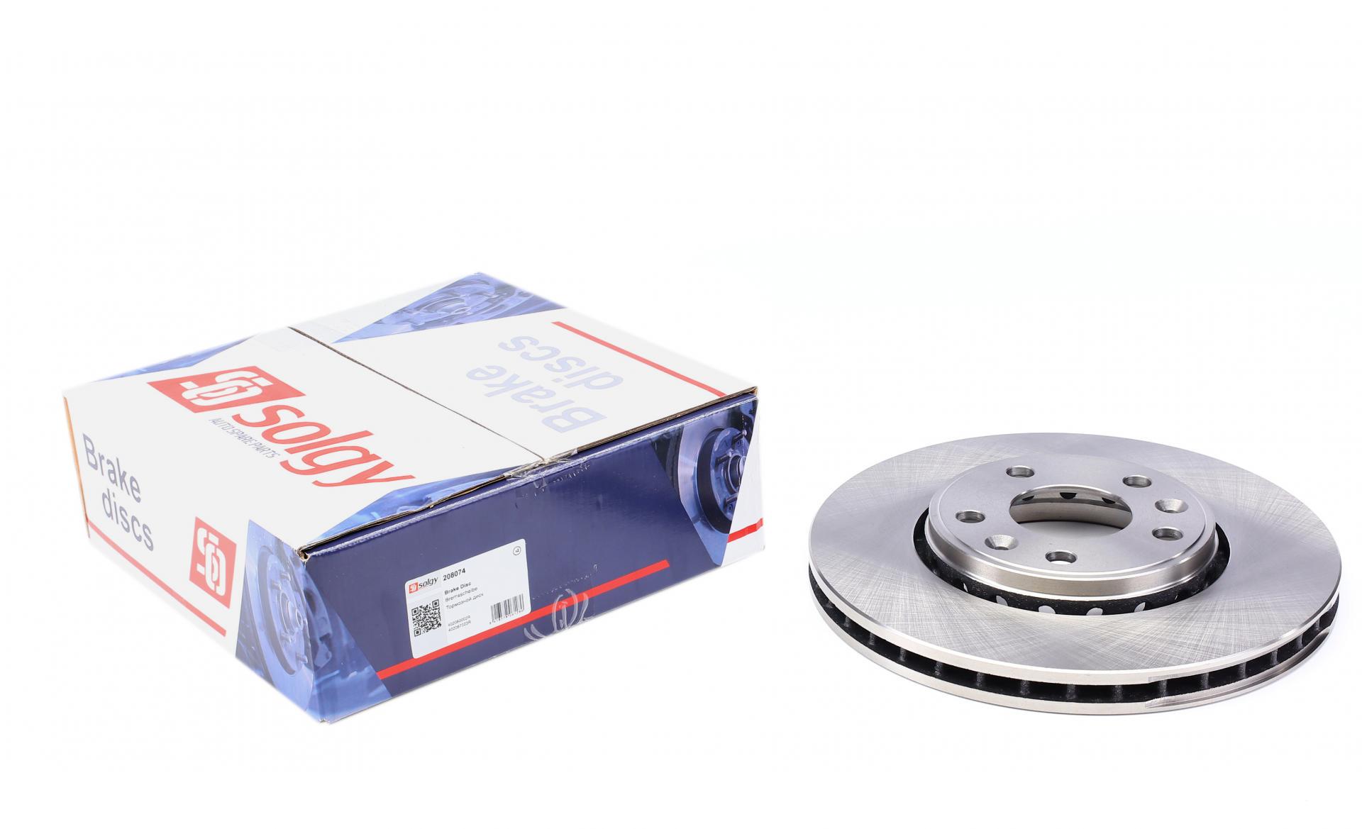 Диск тормозной передний SOLGY для Renault Megane III/Scenic III/Laguna III 07-296x26 мм (208074)