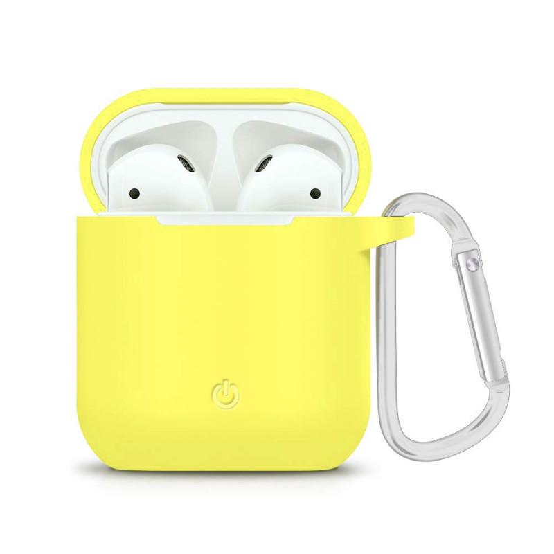 Футляр силіконовий Epik для навушників AirPods з карабіном Жовтий/Bright Yellow (00000024875_28)