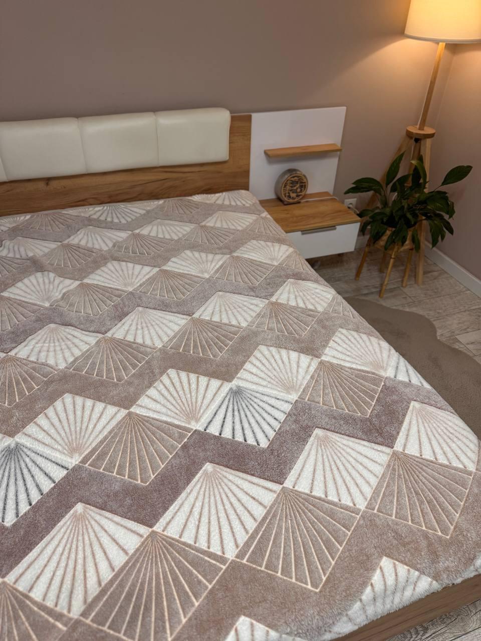 Плед мягкий с узором Зигзаг 200х220 см (П4К-2110/2-07)