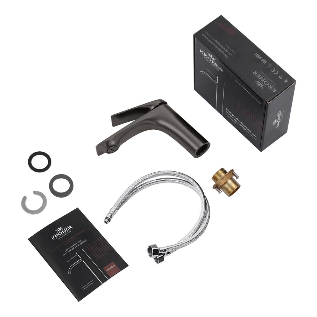 Смеситель для раковины Kroner KRP Graz GRP010 Графит (CV031338) - фото 7