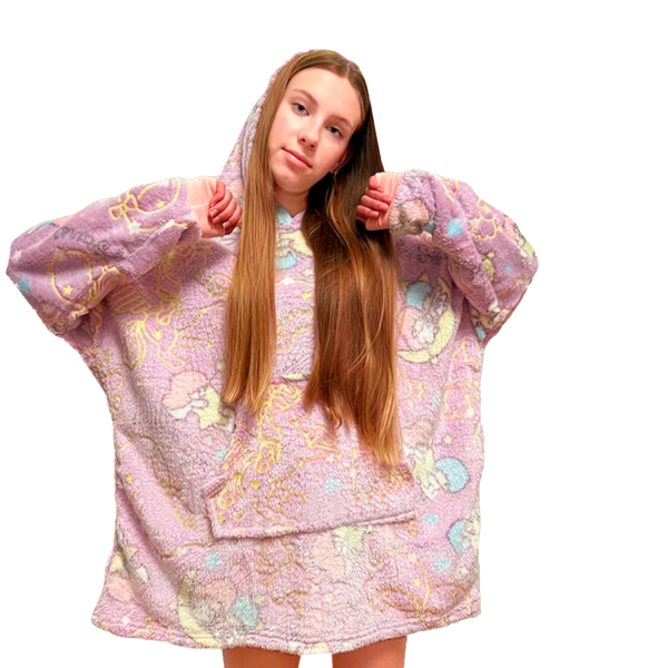 Плед-толстовка с рукавами и капюшоном флисовая 60x85 см Фиолетовый (1714bed2)