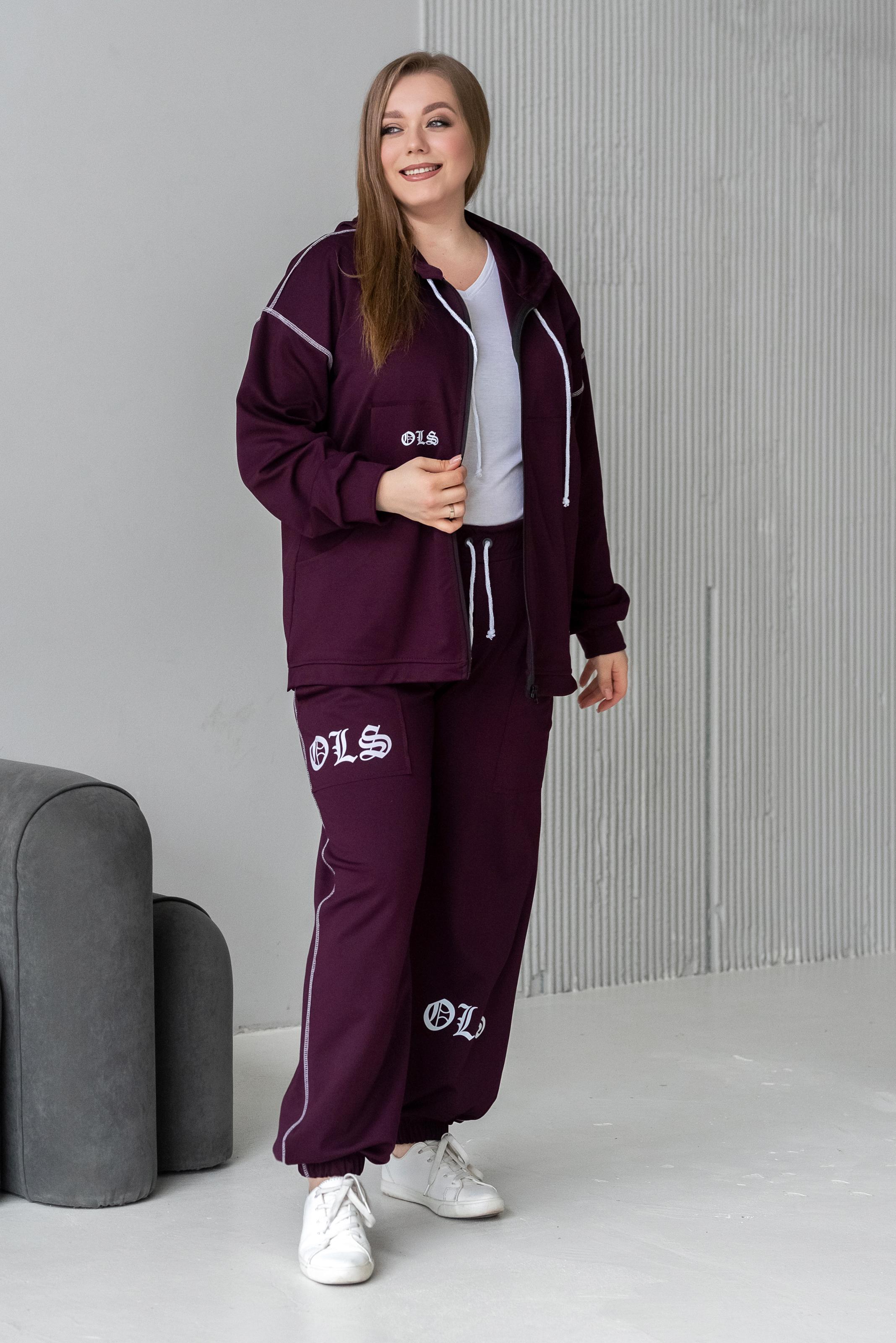 Спортивный костюм женский Милена р. 50 Бордовый (2288072906) - фото 3 Спортивный костюм женский Милена р. 50 Бордовый (2288072906) - фото 3