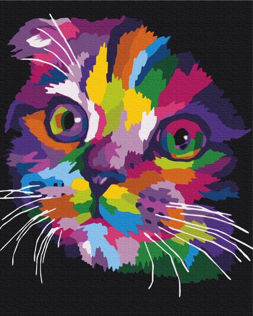 Картина по номерам Brushme Радужный котенок 48x60 см (BS35799L)