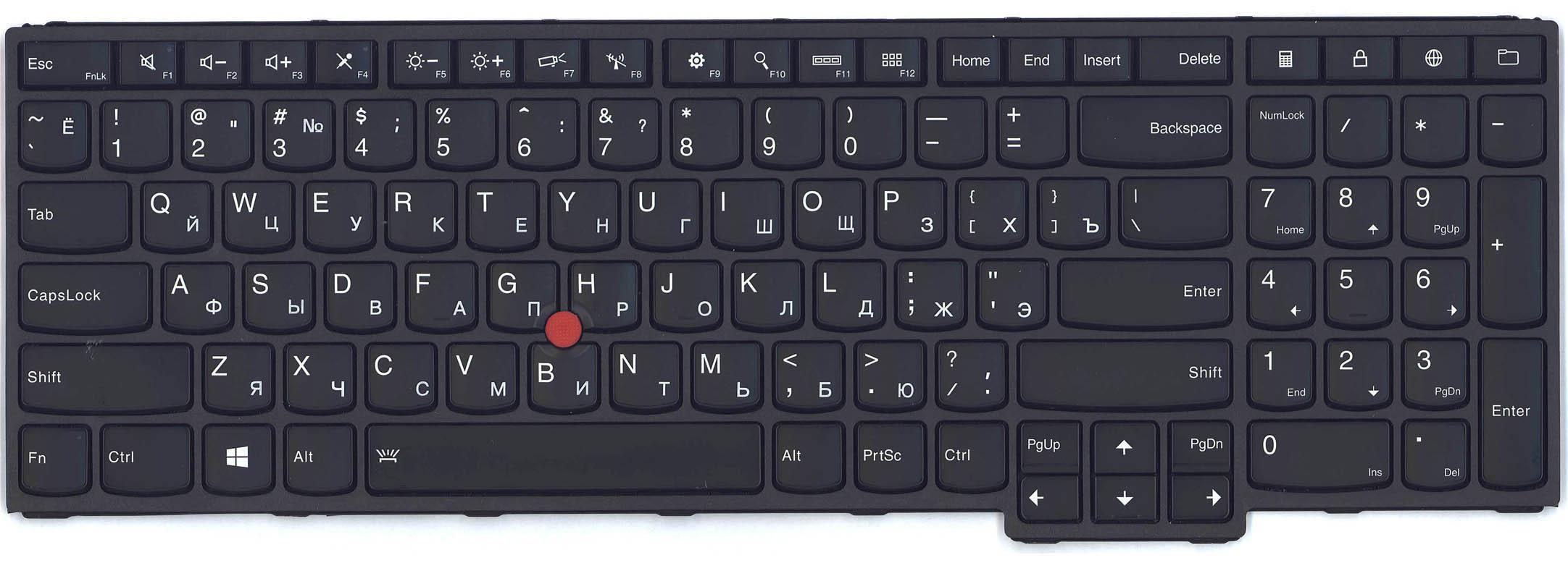 Клавиатура для ноутбука Lenovo Thinkpad S5 с указателем Point Stick с подсветкой Light Black Frame Black Клавиатура для ноутбука Lenovo Thinkpad S5 с указателем Point Stick с подсветкой Light Black Frame Black