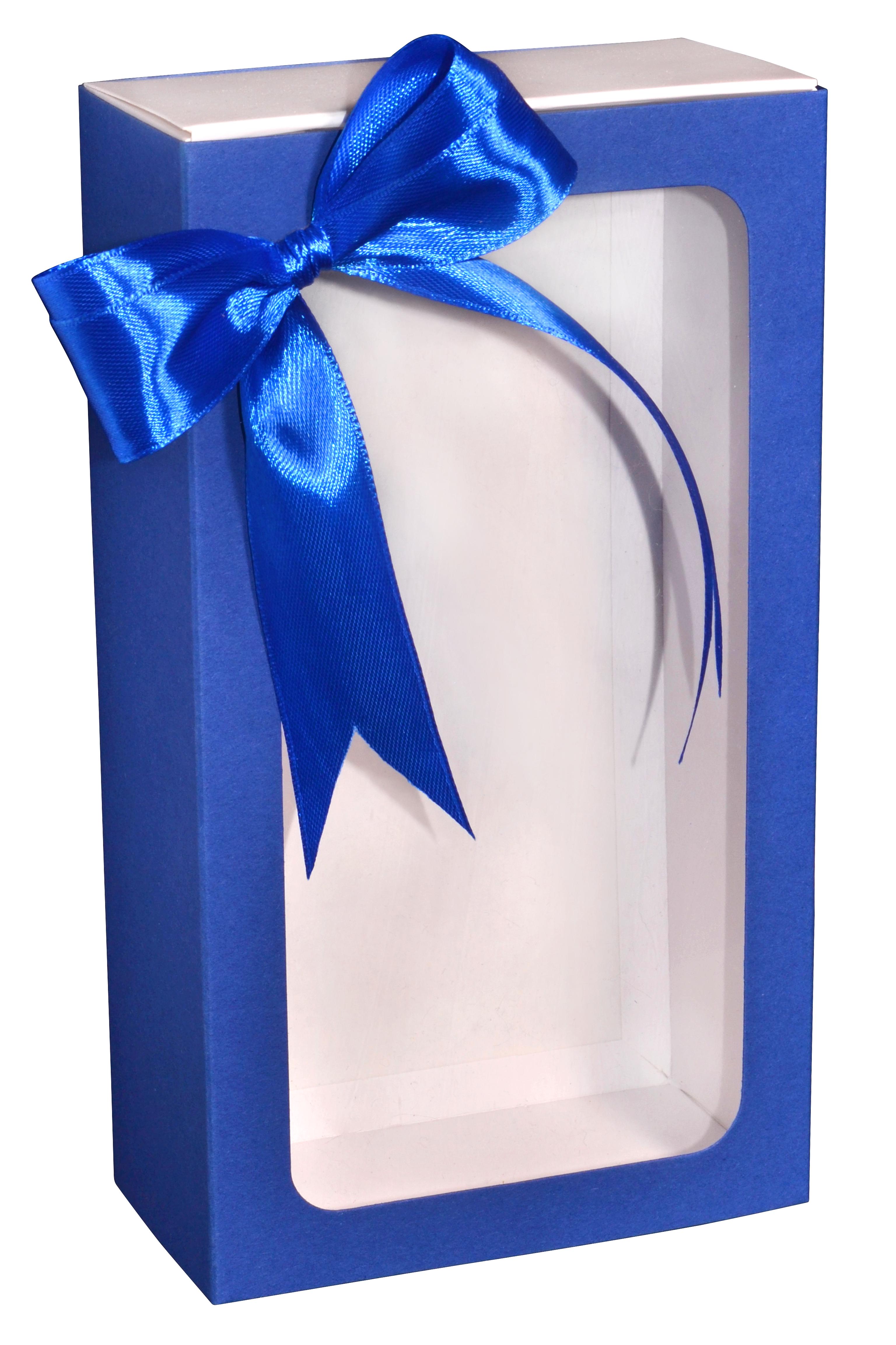 Подарункова коробка-футляр з бантом 20х11х5,5 см Синій (34567890)