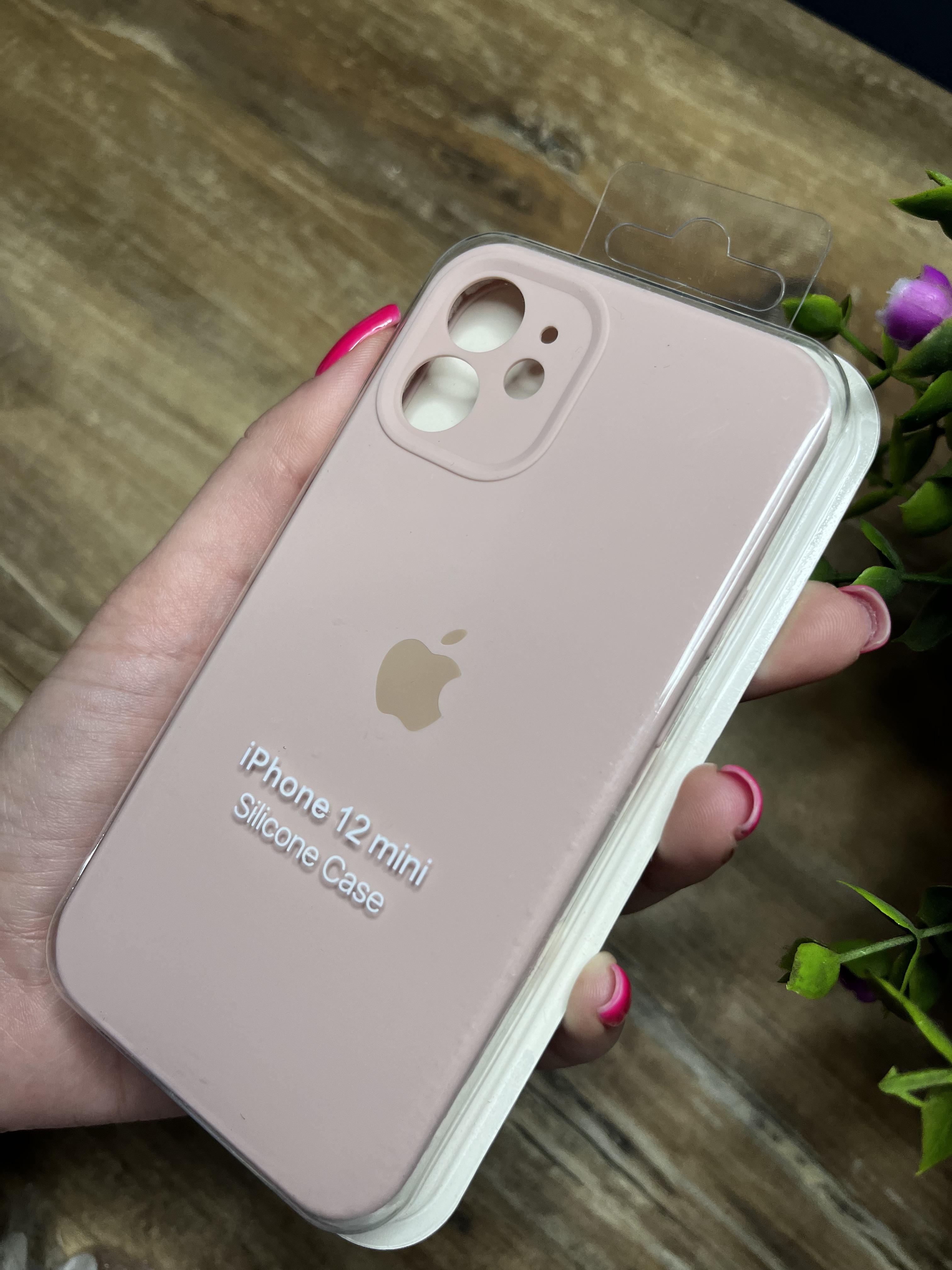 Чохол накладка на iPhone (Айфон) 12 Mini квадратні борти silicone case full camera на apple
