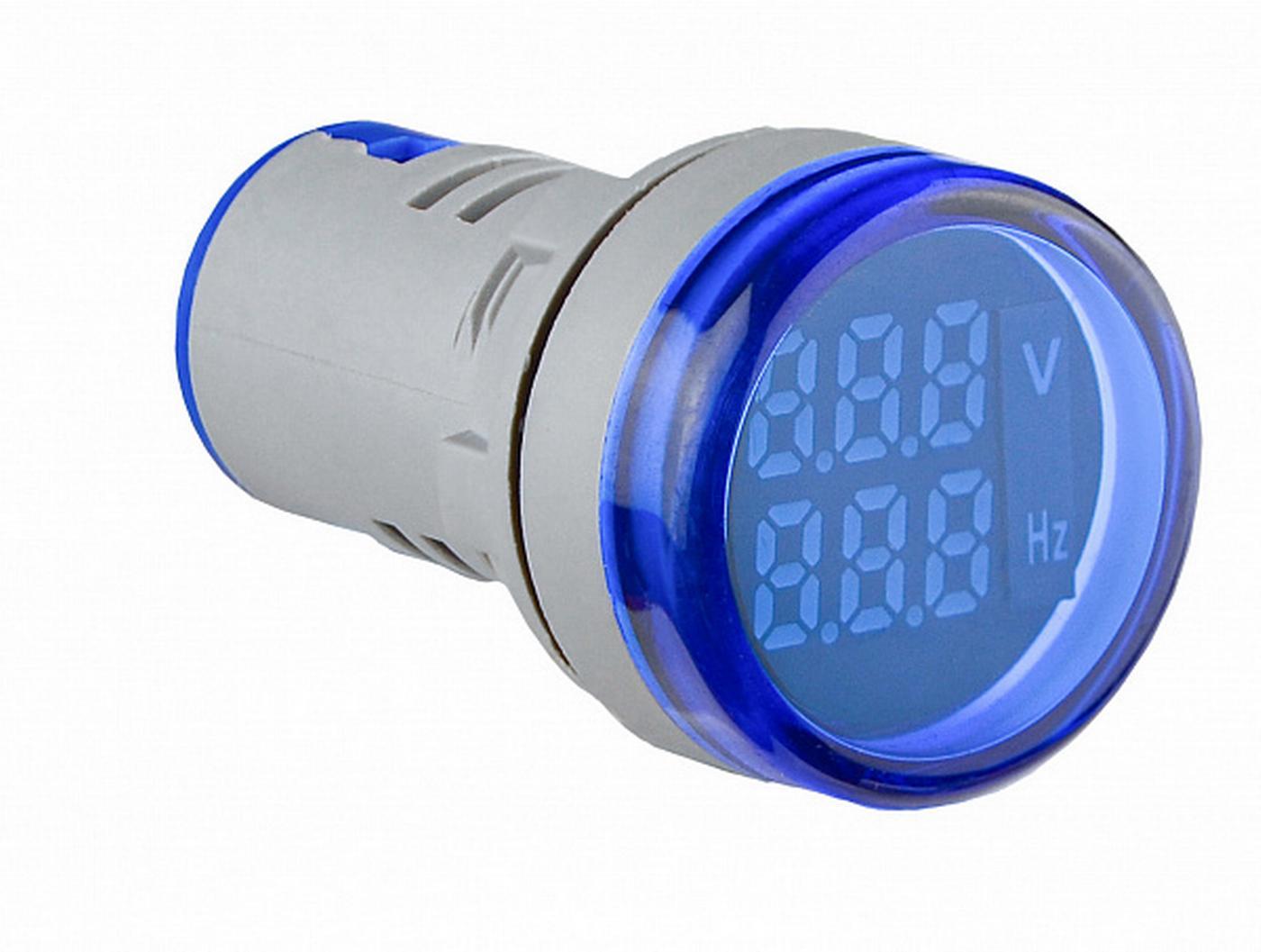 Светосигнальная арматура АСКО-УКРЕМ с индикатором напряжения АС и частоты серии U-ADM-VHz круглая ᴓ22 мм А Синий (00000055183)