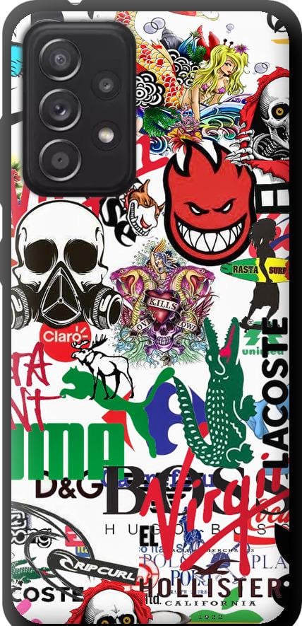 Чехол на Samsung Galaxy A52 Many different logos (4022b-2251-42517)