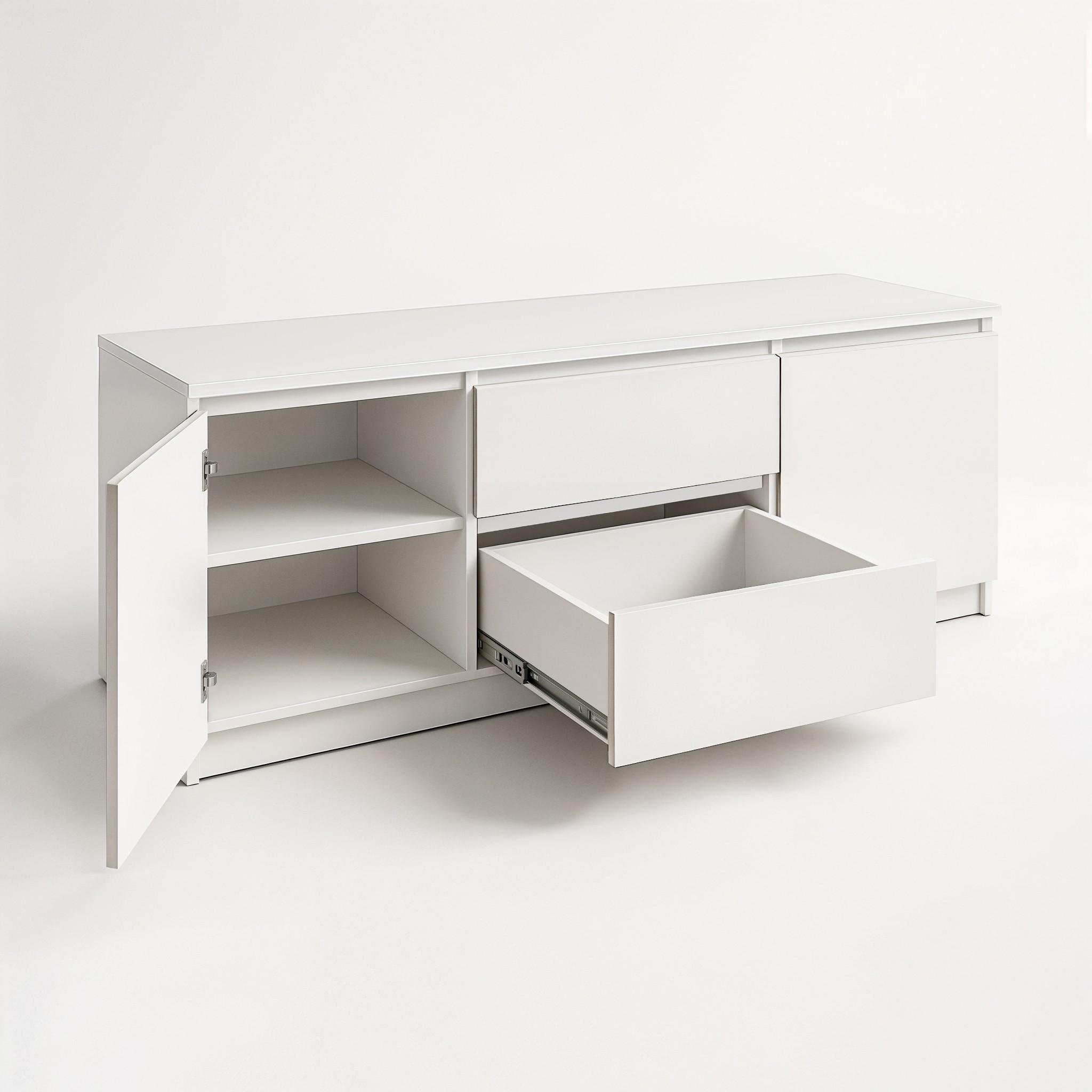 Тумба під телевізор на 2 шухляди без ручок Sigma 1304х370х530 мм Білий - фото 3