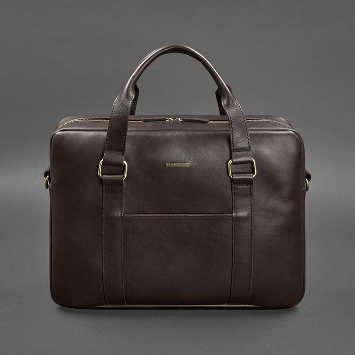 Сумка для ноутбука и документов кожаная Темно-коричневый (A-027947) - фото 4 Сумка для ноутбука и документов кожаная Темно-коричневый (A-027947) - фото 4