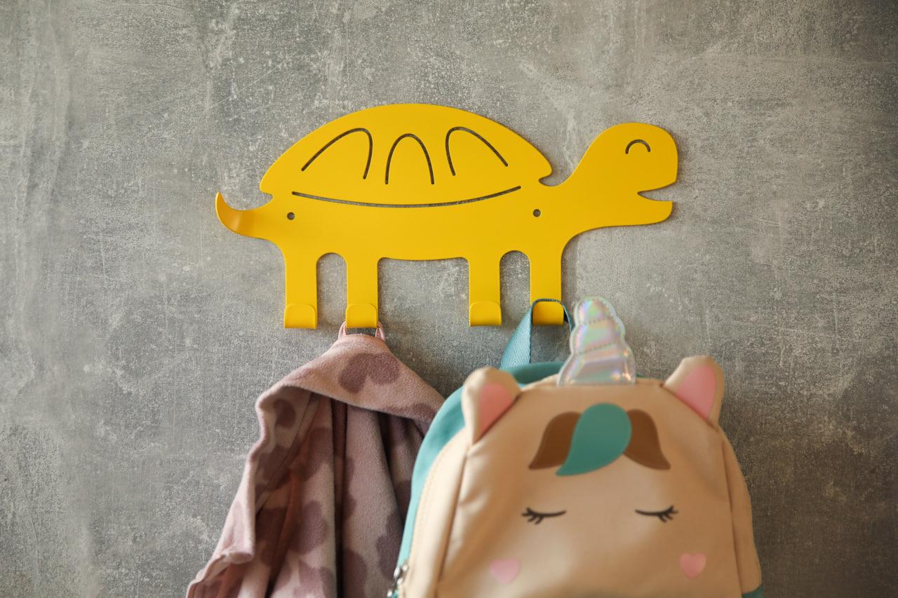 Вішалка дитяча у вигляді Черепашки 30,5х14,5 см 4 гачки (MLA-3)