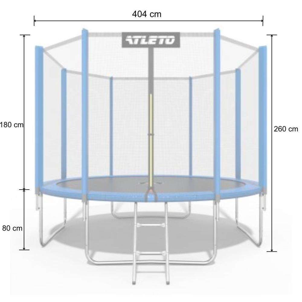 Батут детский Atleto с сеткой и стремянкой 404 см Синий (42400463) - фото 3