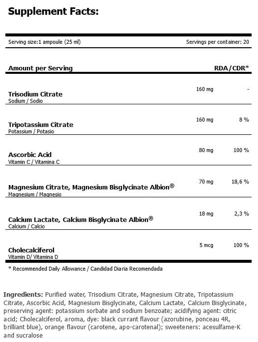 Ізотонік Amix Nutrition Performance Amix E-Lite Electrolytes 20х25 мл Black Currant - фото 3