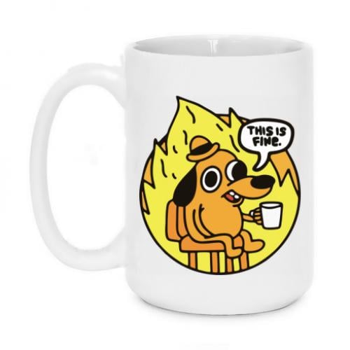 Чашка This is fine dog meme 420 мл Белый (14744198-1-188283)