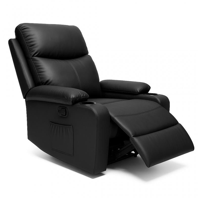Кресло реклайнер VERO SOF01CZ раскладное экокожа Черный (32407246)