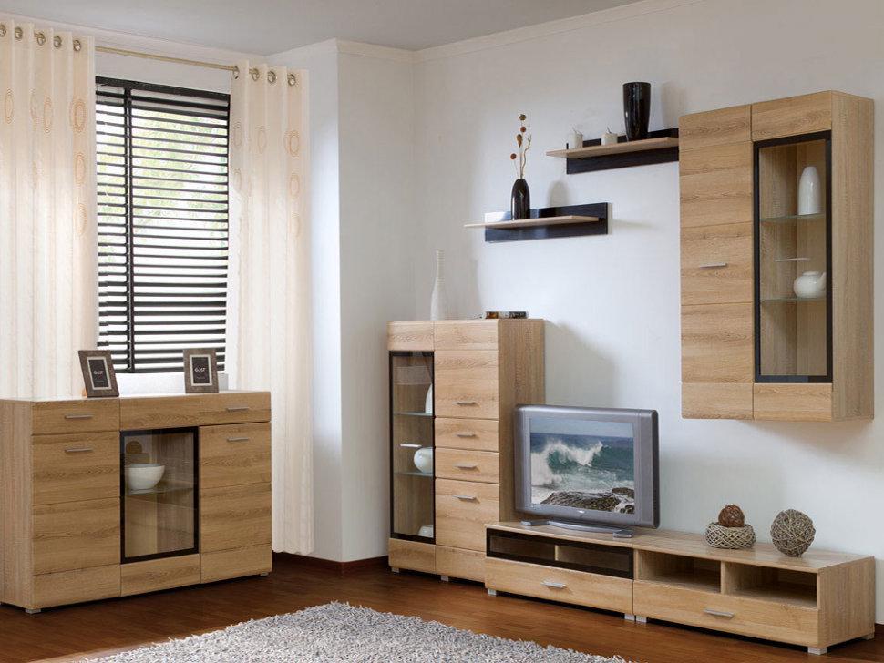Стінка вітальня комплект Gerbor1 Вушер Дуб Сонома з ДСП Стінка вітальня комплект Gerbor1 Вушер Дуб Сонома з ДСП