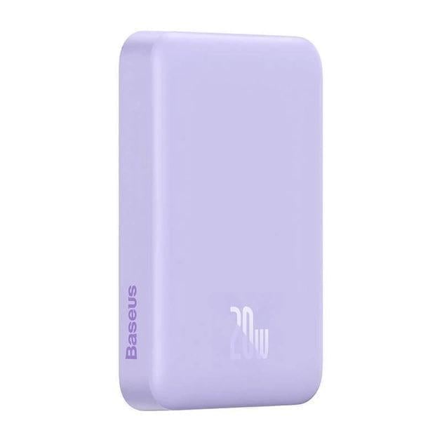 Павербанк с беспроводной зарядкой Qi 15W BASEUS Magnetic Mini Wireless Fast Charge 2в1 10000 mAh 20 W 2,4 A QC3.0+PD3.0 Пурпурный (PPCX110105)