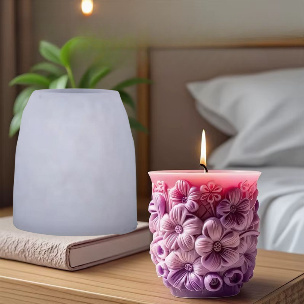 Форма силиконовая для изготовления свечи молд для отливки свечей стаканов и горшков для цветов 91х100 мм