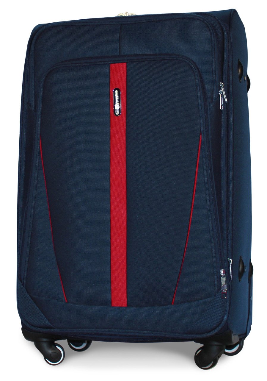 Чемодан тканевый Fly 1706 большой на 4 колесах 74х48х30 см 88 л Синий
