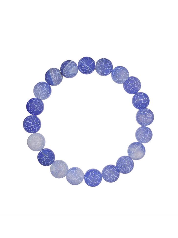 Браслет из натурального камня голубой агат (2177)