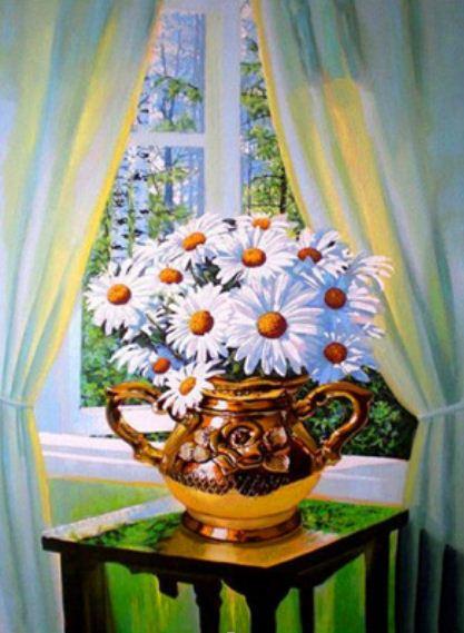 Картина за номерами Josef Otten Квіти Ромашки 40х50 см в термопакеті (6376EOTG_O-mt)