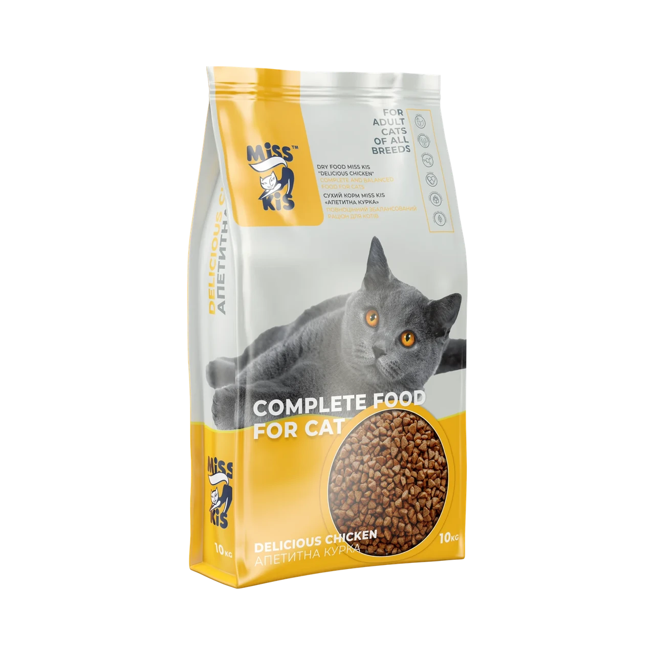 Сухой корм для взрослых кошек Міс Кіс Аппетитная курица 10 кг