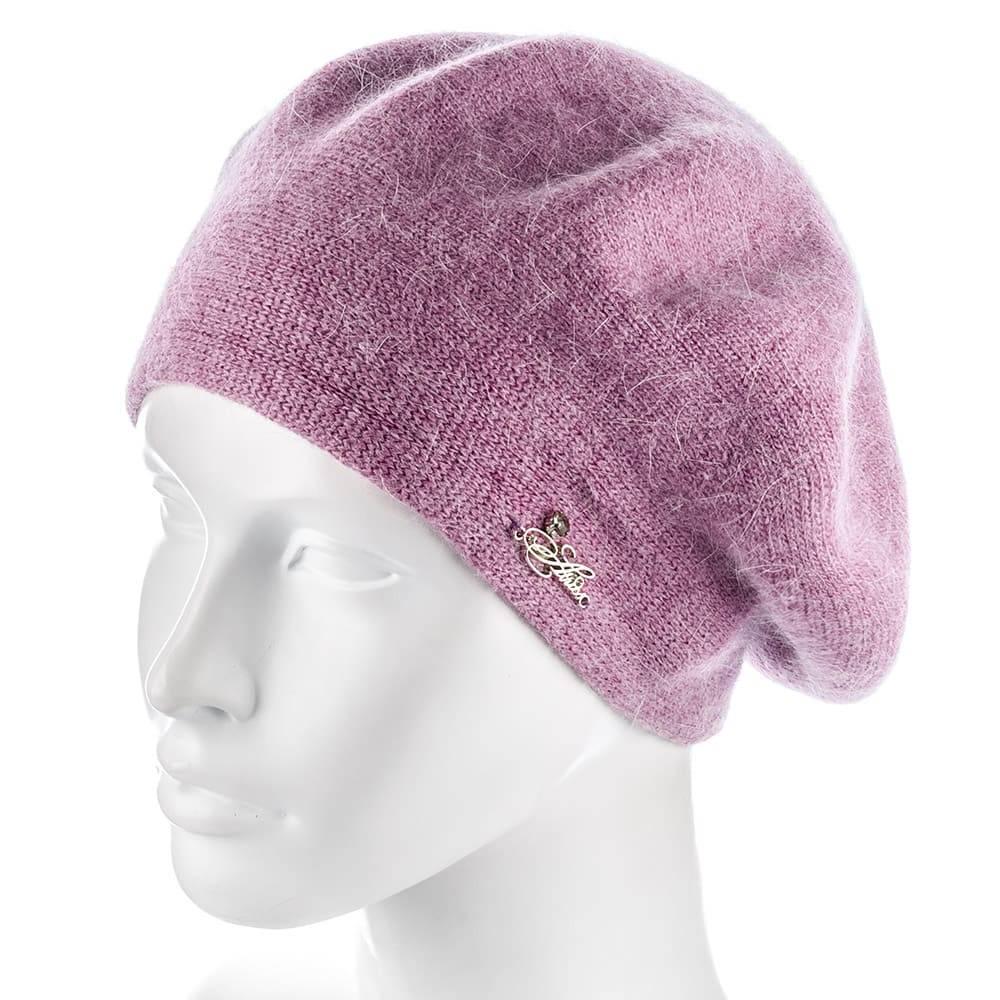 Берет женский Actrics WH774 из ангоры двойной на ножке L/57-58 Роза