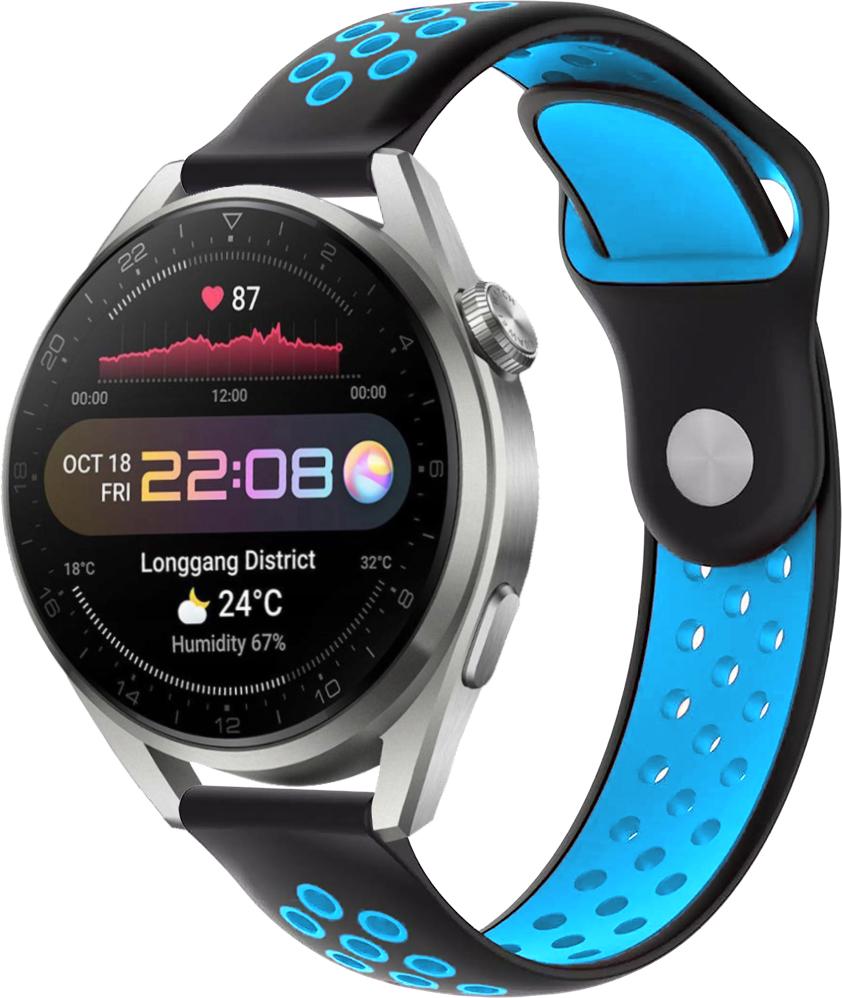 Ремешок Sport для Huawei Watch 3 Pro 22 мм Black Sky Blue (23054-6A)