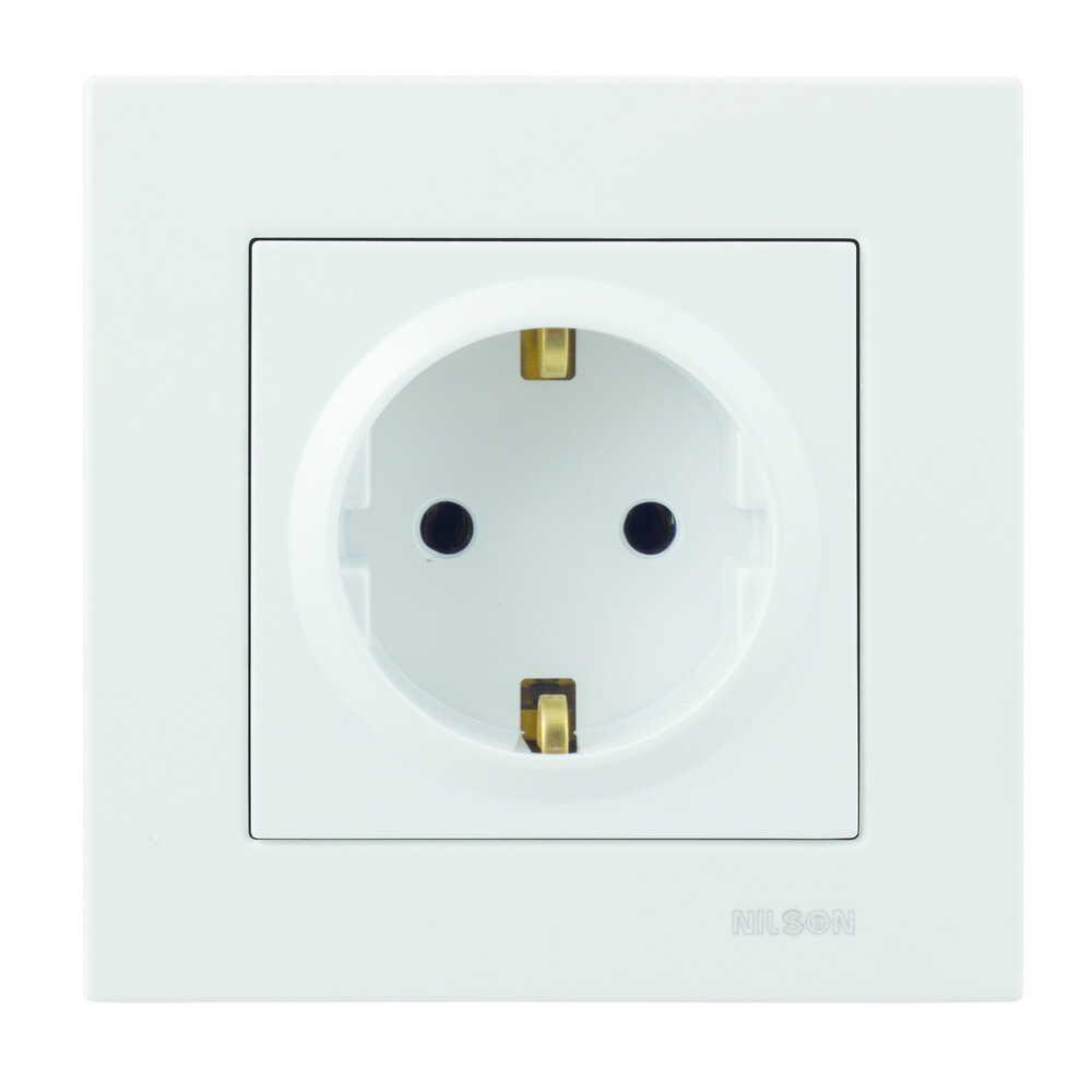 Розетка Nilson Moda одинарная с заземлением Белый (21111017)