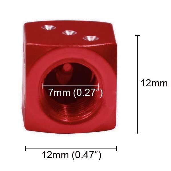 Набір ковпачків на ніпель для автомобіля SUNROZ Caps Кістки/Кубики з цифрами 4 шт. Red - фото 3