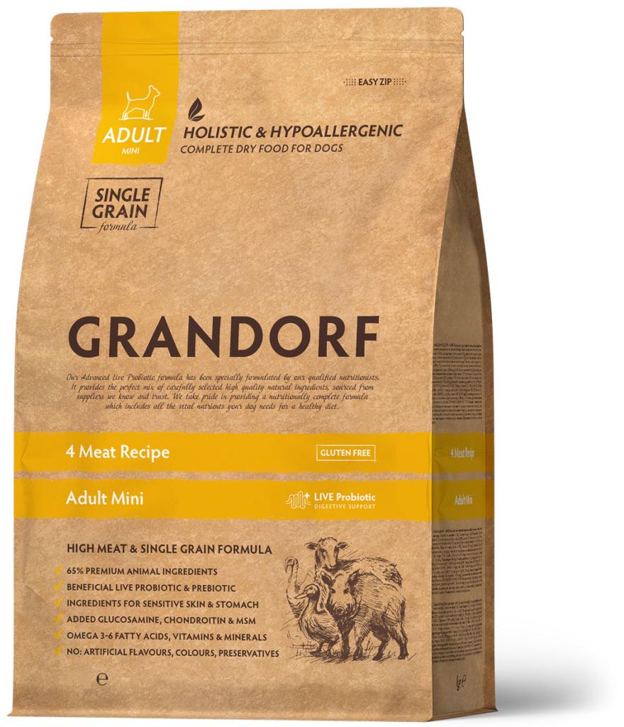 Корм сухой гипоаллергенный для собак Grandorf 4 Meat Mini Breeds 1 кг (24148532)