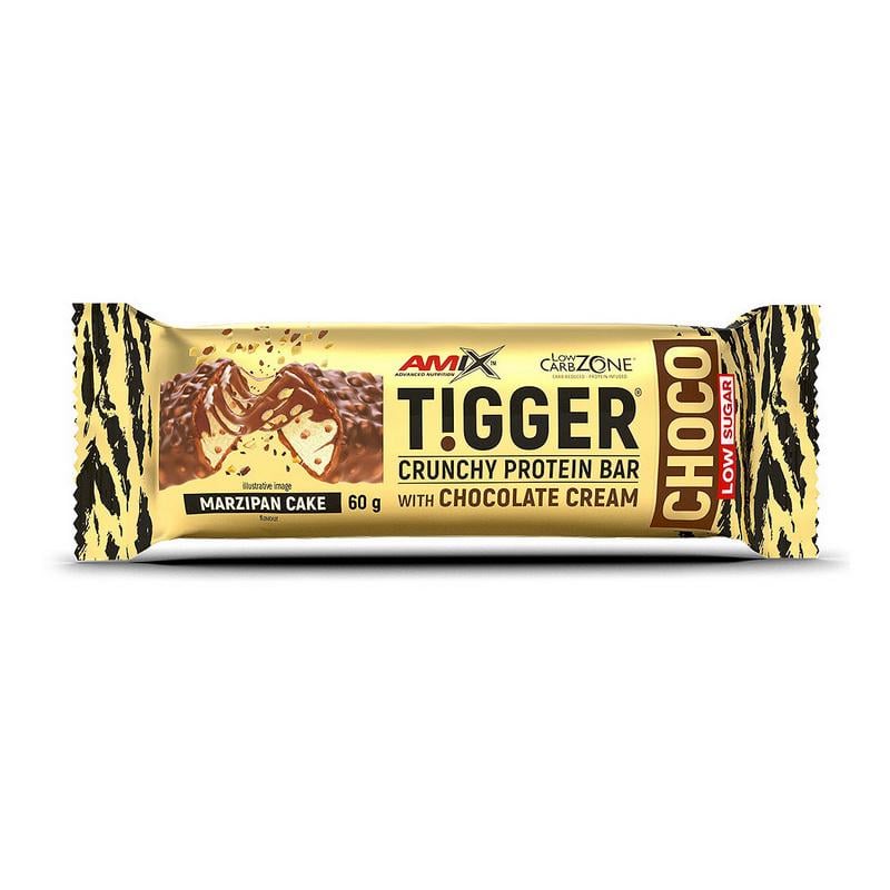 Протеиновый батончик 15 г білка без добавленного сахара AMIX Tigger Crunchy Protein Bar 60 г Марципановий кекс