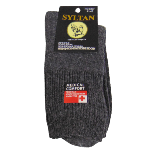 Носки термо медицинские Syltan 9807 с ослабленной резинкой собачья шерсть р. 41-46 Темно-серый (1997099523)