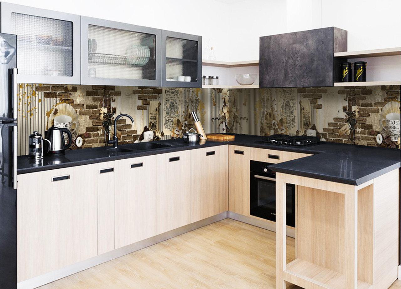 Кухонный фартук Lion coffee с самоклеющейся виниловой пленки 60х250 см Коричневый Кухонный фартук Lion coffee с самоклеющейся виниловой пленки 60х250 см Коричневый