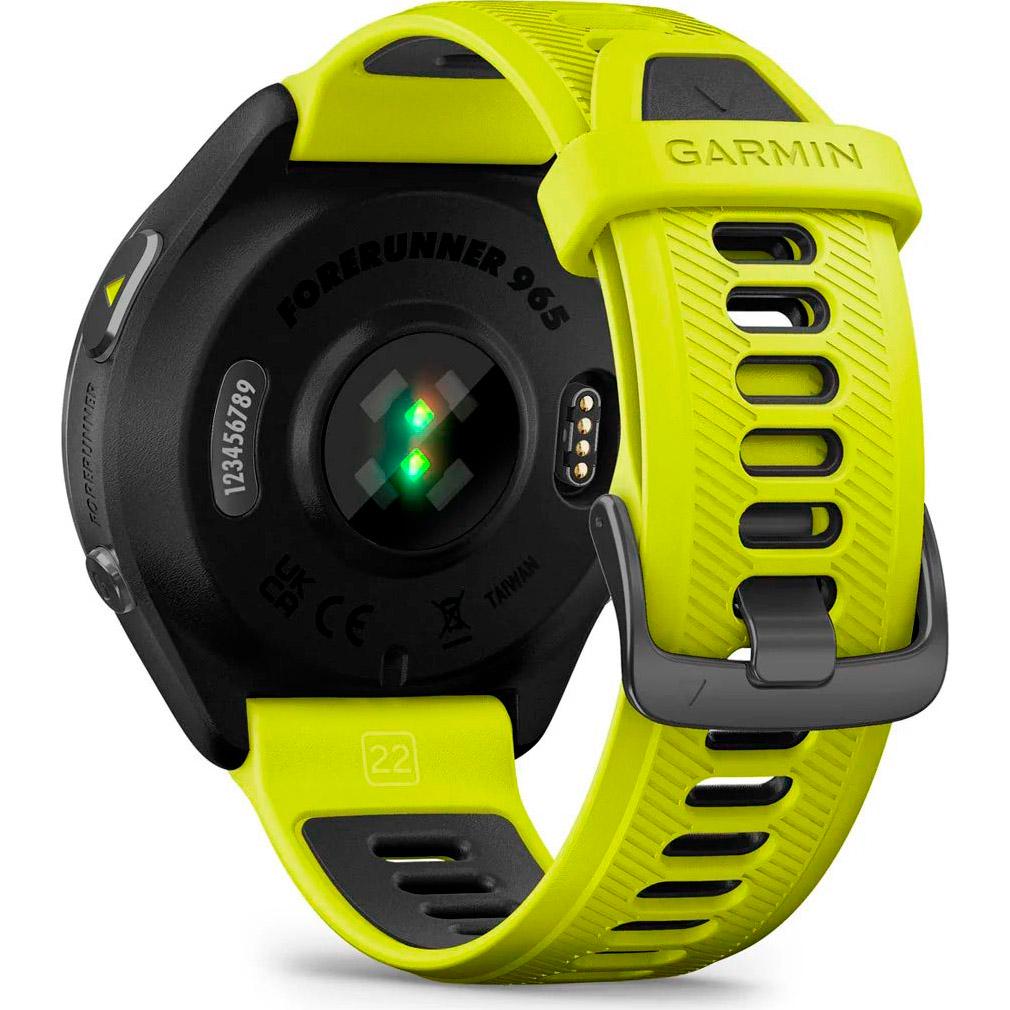 Смарт-часы Garmin Forerunner 965 Carbon Gray DLC Titanium Bezel with Black Case and Amp Yellow/Black Silicone Band (010-02809-02/12) - фото 4