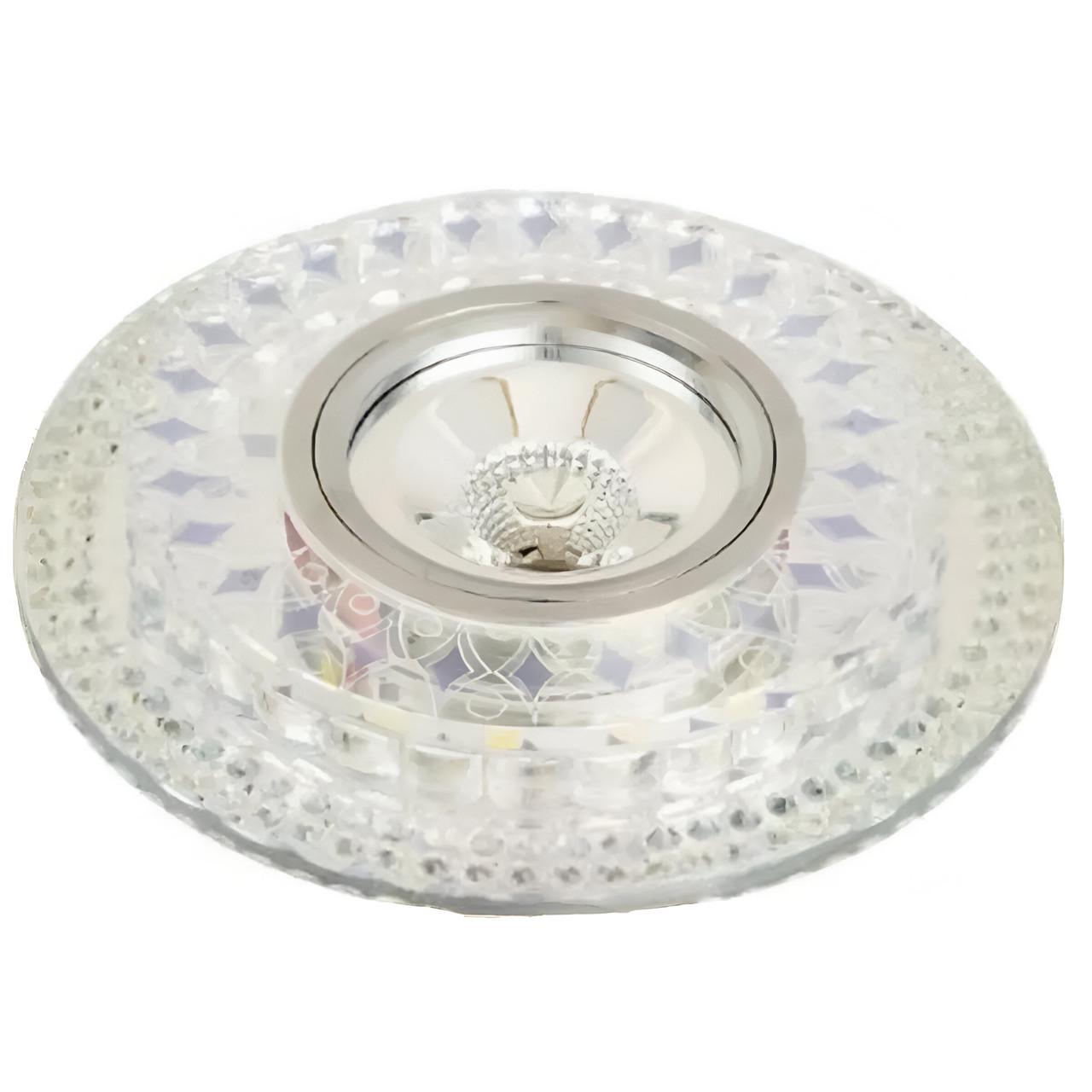 Точечный светильник Sirius врезной под лампу MR16 и LED-подсветкой Белый (Л LY1113 MR16 PU)