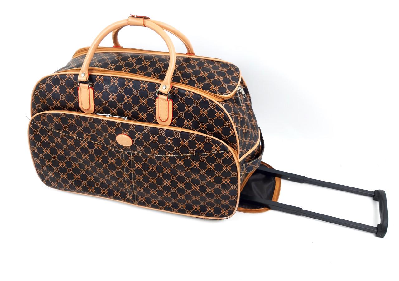 Сумка дорожня на колесах Sky travel XL 59х31х38 см 72 л Чорний/Бежевий (420-18) - фото 3 Сумка дорожня на колесах Sky travel XL 59х31х38 см 72 л Чорний/Бежевий (420-18) - фото 3