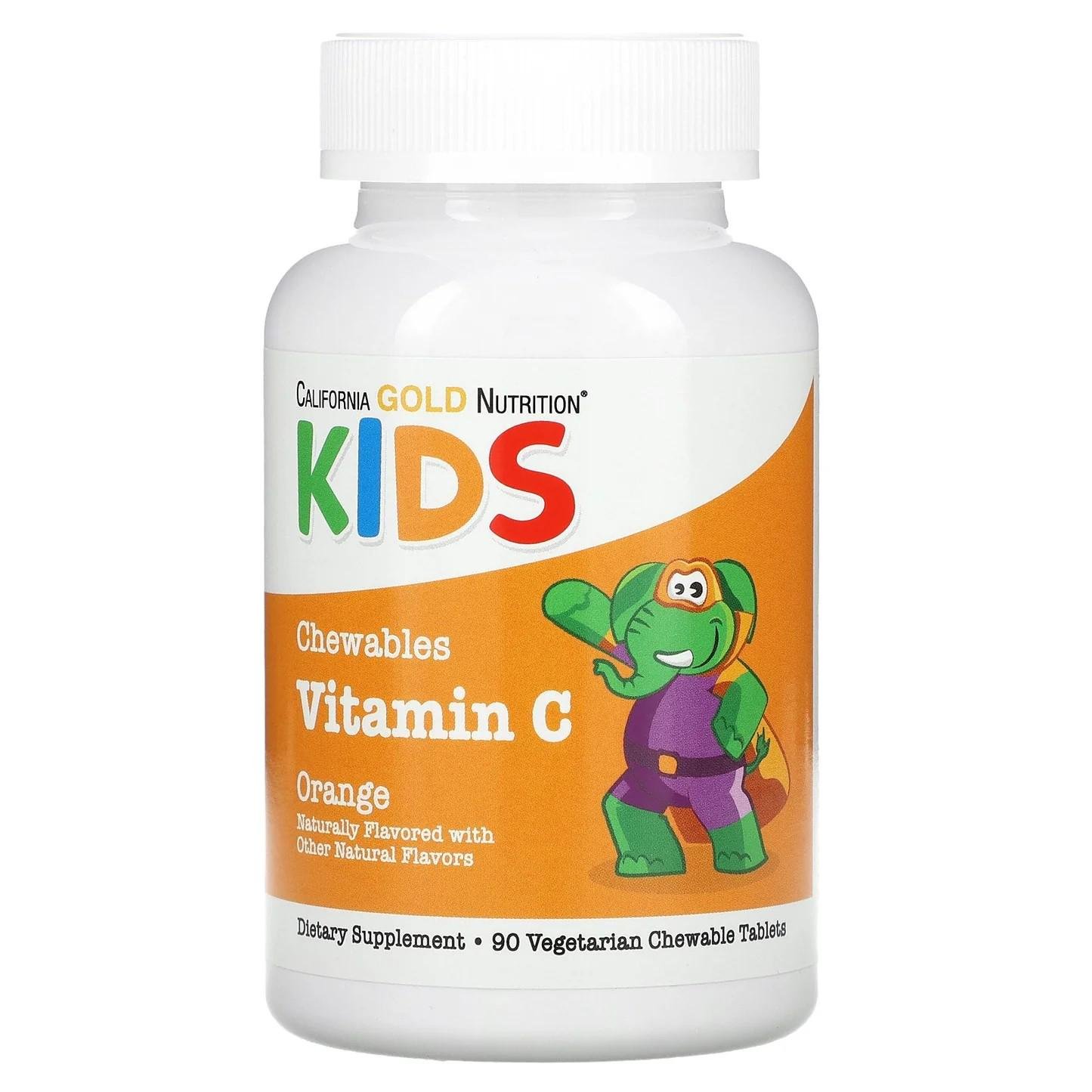 Вітамін C California Gold Nutrition Chewable Vitamin C for Children для дітей 90 таблеток