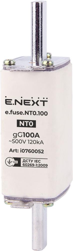 Запобіжник ножовий E.NEXT e.fuse.nt0.100 NT0 100A gG з плавкою вставкою (i0760052)