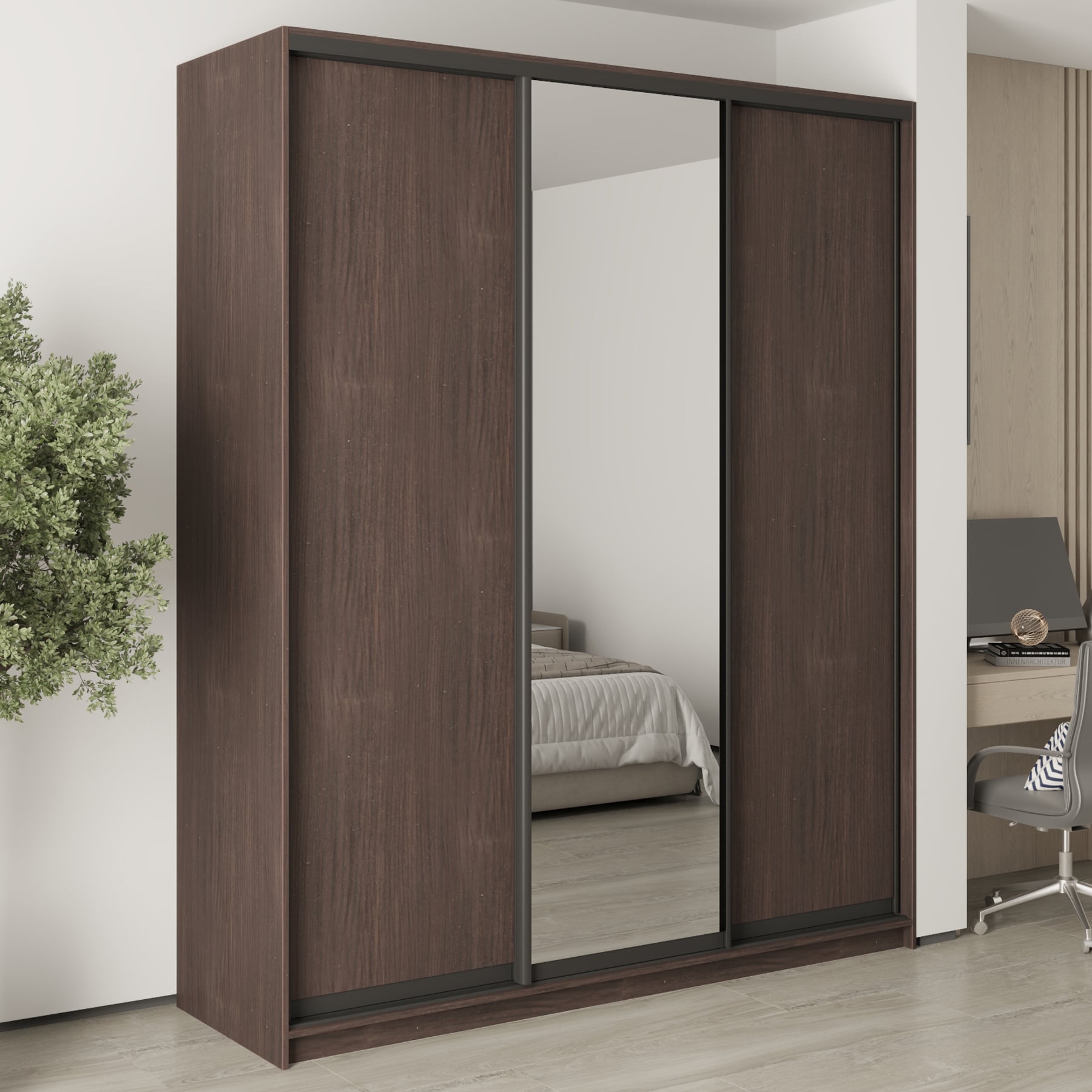Шкаф-купе трехдверный Mebel Star Стандарт BG MBS-8726 200х45х240 см Дуб ристрето (1008137)