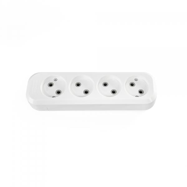 Колодка подовжувача TITANUM STANDARD без заземлення 4 гнізда Білий Колодка подовжувача TITANUM STANDARD без заземлення 4 гнізда Білий