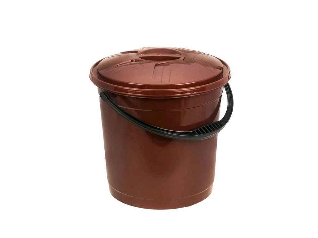 Ведро пластиковое R-Plastic пищевое с крышкой 10 л Коричневый (1051935) Ведро пластиковое R-Plastic пищевое с крышкой 10 л Коричневый (1051935)